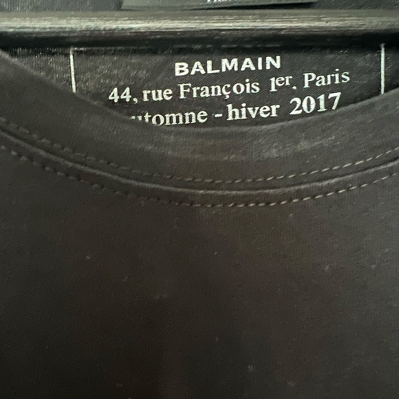 Classic Balmain Black and Gold 100% Cotton Tee - Picture 3 of 4